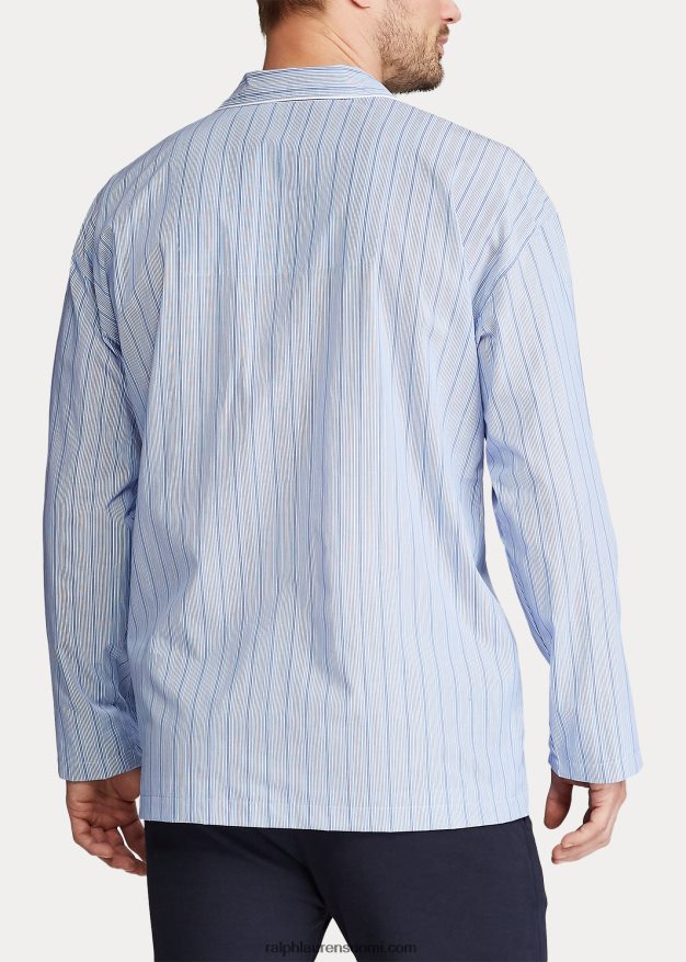 Ralph Lauren miehet raidallinen puuvillainen pyjamapaita 0Z24ZR1651 andrew stripe/risteilylaivasto