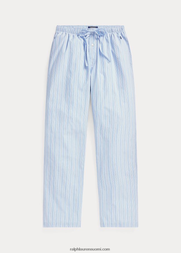 Ralph Lauren miehet raidalliset puuvillapyjamahousut 0Z24ZR1567 andrew stripe/risteilylaivasto