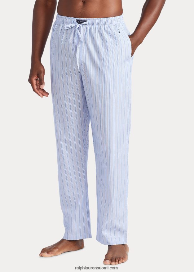 Ralph Lauren miehet raidalliset puuvillapyjamahousut 0Z24ZR8572 Andrew-raita