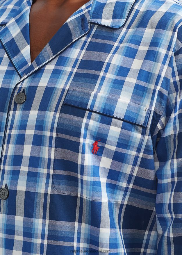 Ralph Lauren miehet ruudullinen pyjaman paita 0Z24ZR912 monroe ruudullinen