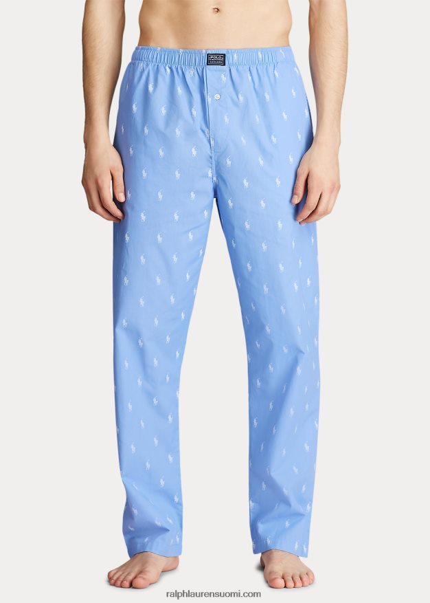 Ralph Lauren miehet signature poni pyjama housut 0Z24ZR1669 ranta sininen/valkoinen