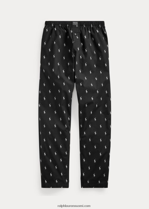 Ralph Lauren miehet signature poni pyjama housut 0Z24ZR1670 musta valkoinen
