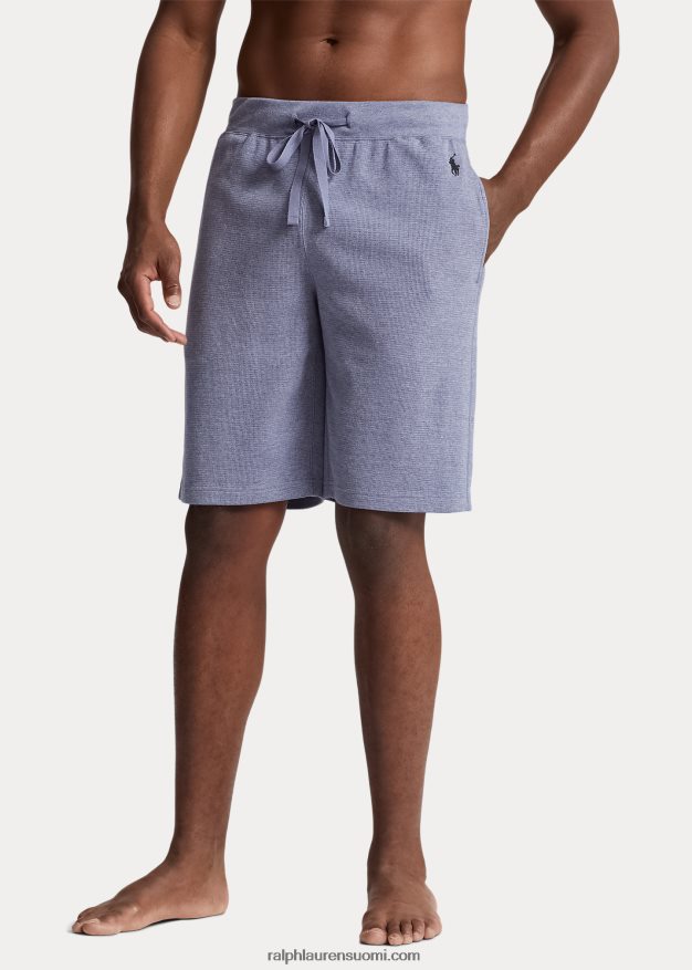 Ralph Lauren miehet vohveli-neulottu nukkua lyhyt 0Z24ZR310 vanha kuninkaallinen/musta