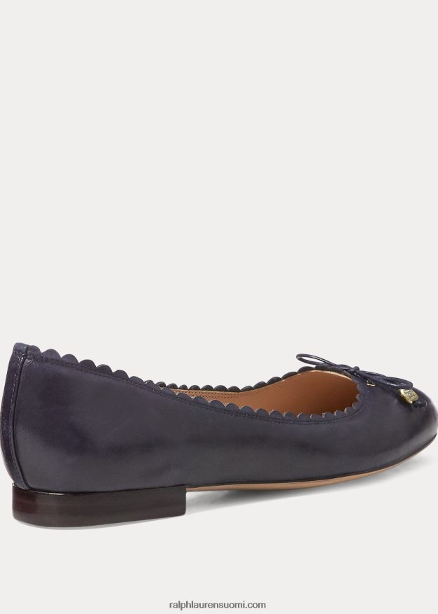 Ralph Lauren naiset glennie nahka tasainen 0Z24ZR5051 musta