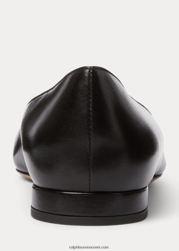 Ralph Lauren naiset kendrya vuohennahkainen baletti tasainen 0Z24ZR9671 musta