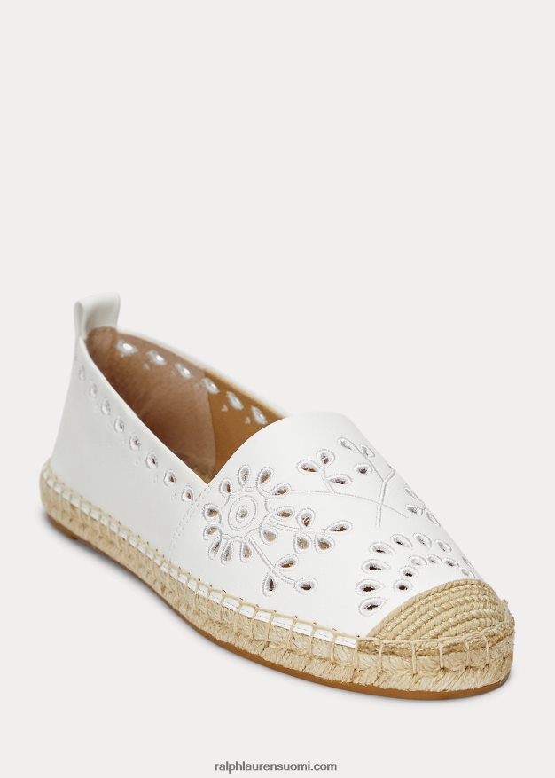 Ralph Lauren naiset cameryn iii silmukkanahkainen espadrille 0Z24ZR5052 Lumikki