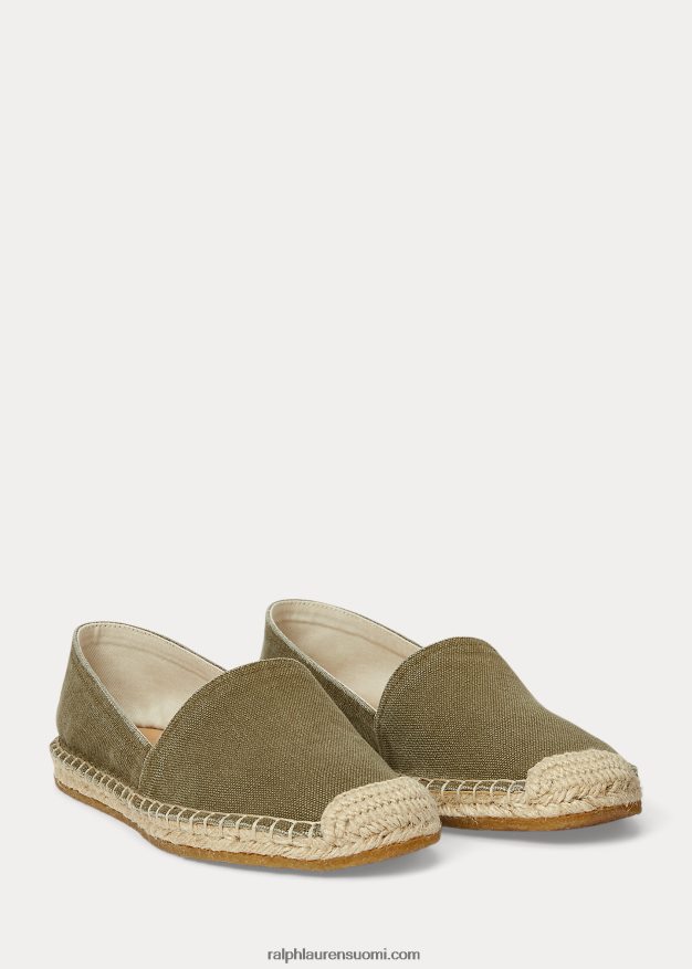 Ralph Lauren naiset canvas espadrille 0Z24ZR4984 oliivinvihreä