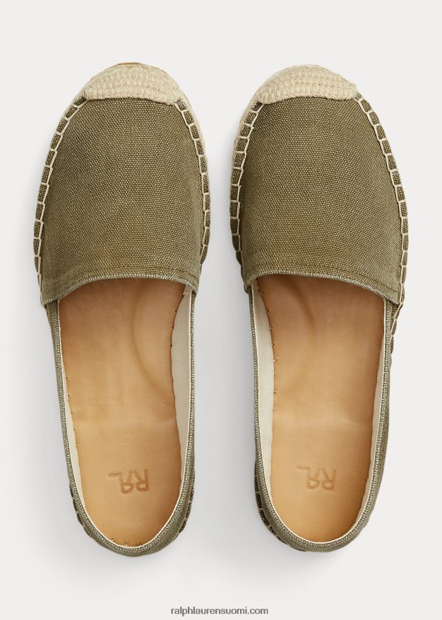 Ralph Lauren naiset canvas espadrille 0Z24ZR4984 oliivinvihreä