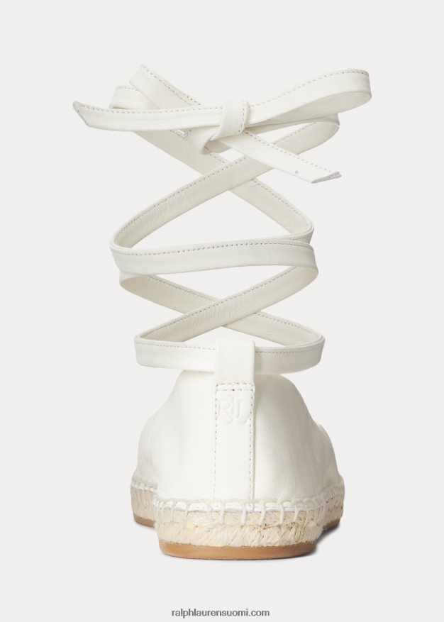 Ralph Lauren naiset cecilia nappan nahka nauhoitettu espadrilli 0Z24ZR5057 vanilja