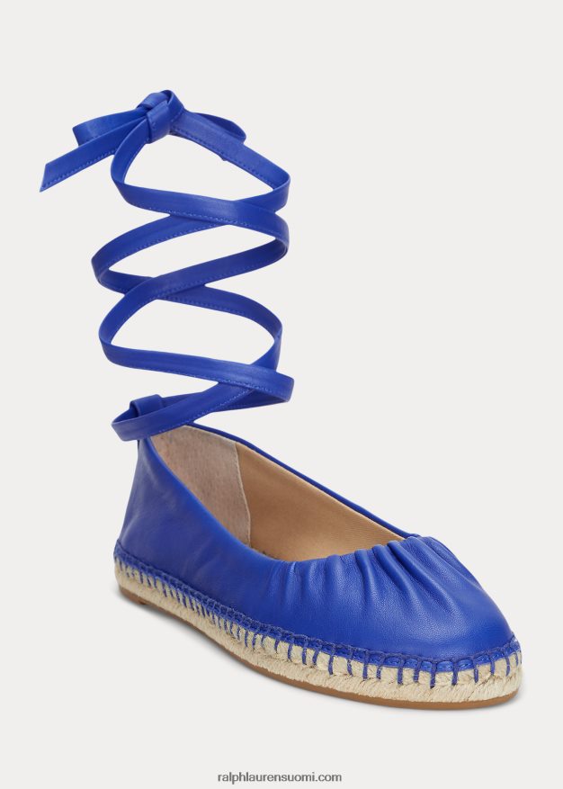 Ralph Lauren naiset cecilia nappan nahka nauhoitettu espadrilli 0Z24ZR5058 sininen saturn