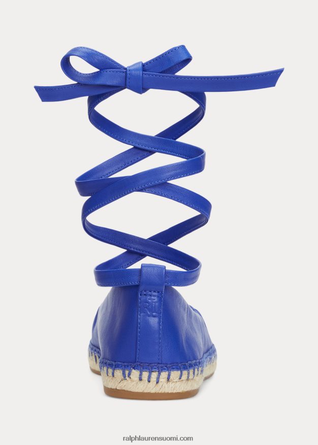 Ralph Lauren naiset cecilia nappan nahka nauhoitettu espadrilli 0Z24ZR5058 sininen saturn