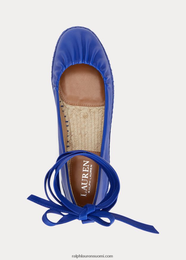 Ralph Lauren naiset cecilia nappan nahka nauhoitettu espadrilli 0Z24ZR5058 sininen saturn