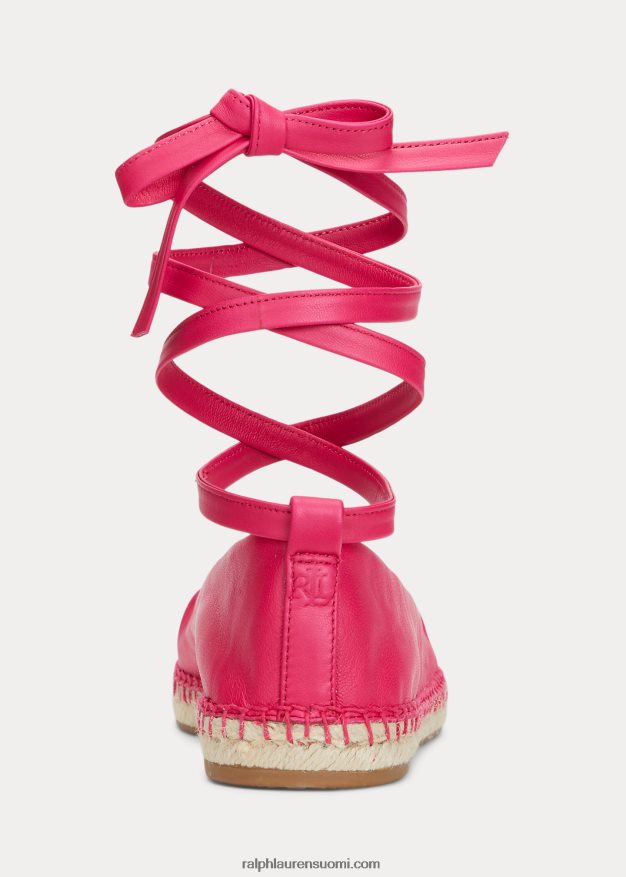 Ralph Lauren naiset cecilia nappan nahka nauhoitettu espadrilli 0Z24ZR5059 urheilu pinkki