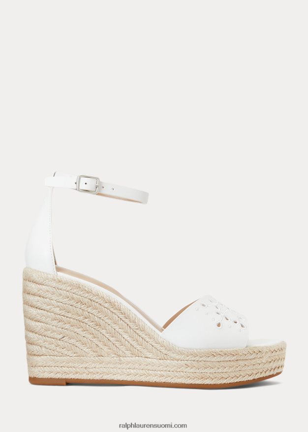 Ralph Lauren naiset haana silmukka nappanahkainen espadrille 0Z24ZR5046 Lumikki