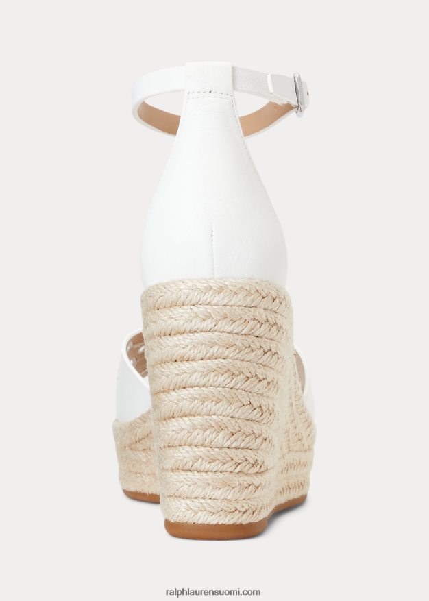 Ralph Lauren naiset haana silmukka nappanahkainen espadrille 0Z24ZR5046 Lumikki