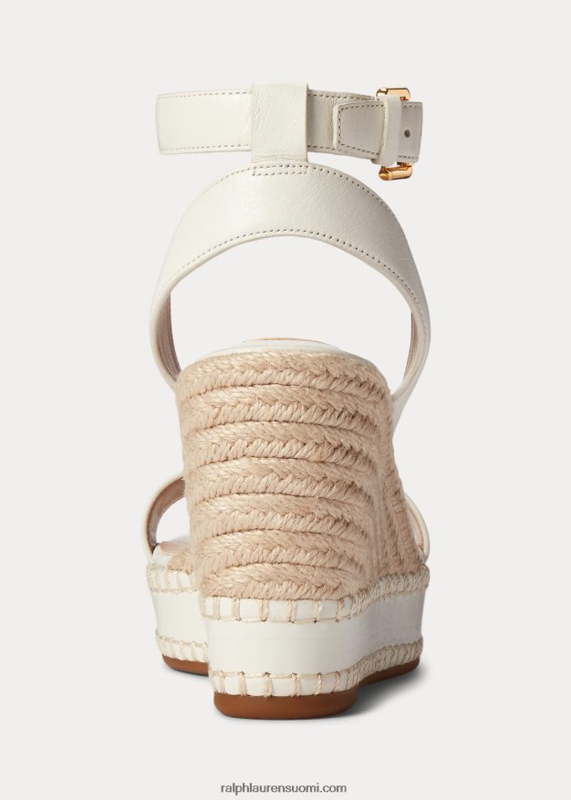 Ralph Lauren naiset hilarie nahkainen espadrille 0Z24ZR5036 Lumikki