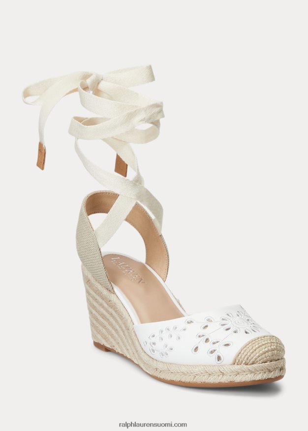 Ralph Lauren naiset paislee eyelet nappanahkainen espadrille 0Z24ZR5040 Lumikki