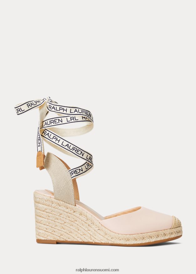 Ralph Lauren naiset paislee nappan nahkainen espadrille 0Z24ZR5042 vaalea pinkki