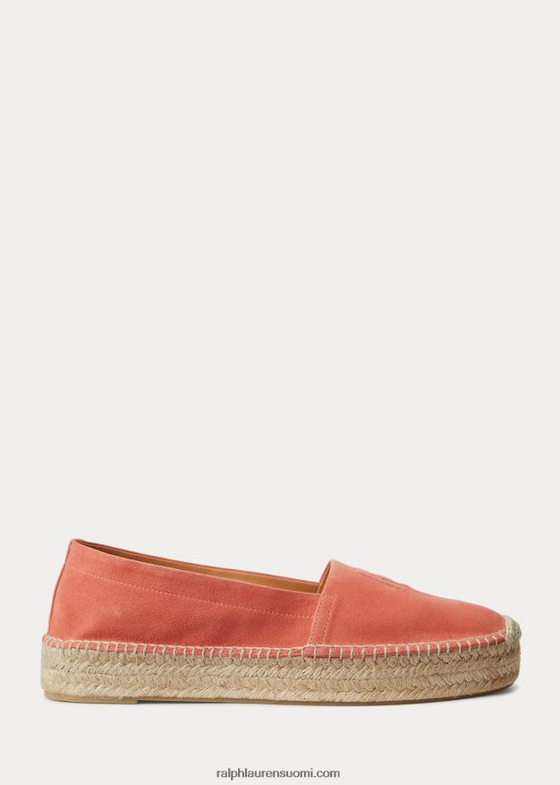 Ralph Lauren naiset saunders vuohen-mokkanahka espadrille 0Z24ZR9675 meloni