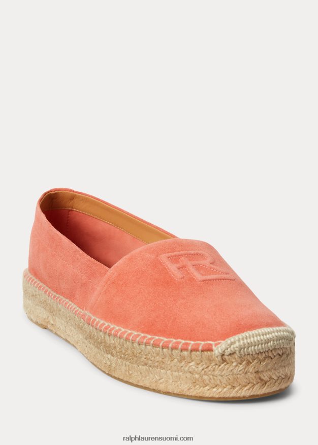 Ralph Lauren naiset saunders vuohen-mokkanahka espadrille 0Z24ZR9675 meloni