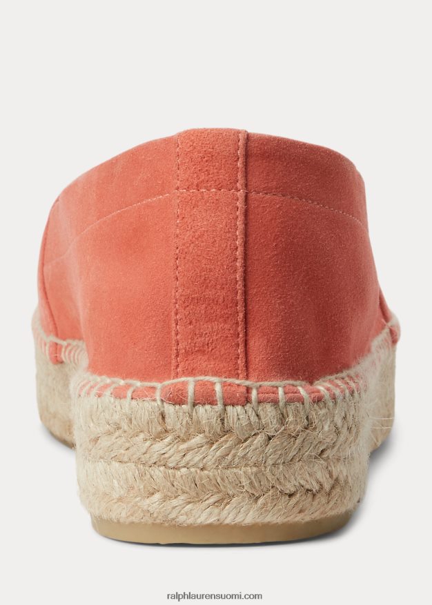 Ralph Lauren naiset saunders vuohen-mokkanahka espadrille 0Z24ZR9675 meloni