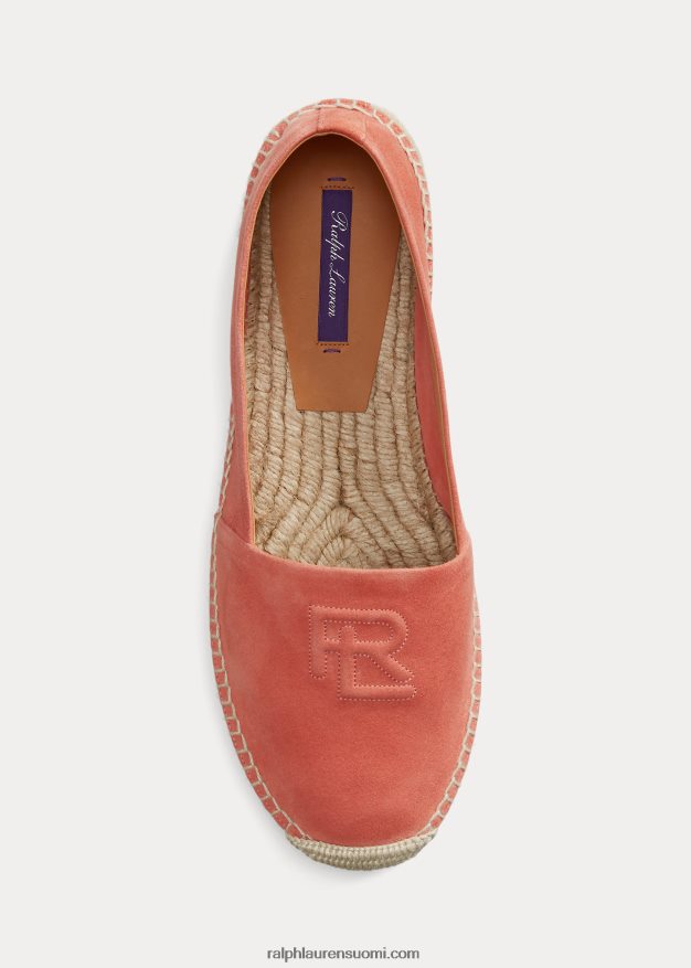 Ralph Lauren naiset saunders vuohen-mokkanahka espadrille 0Z24ZR9675 meloni
