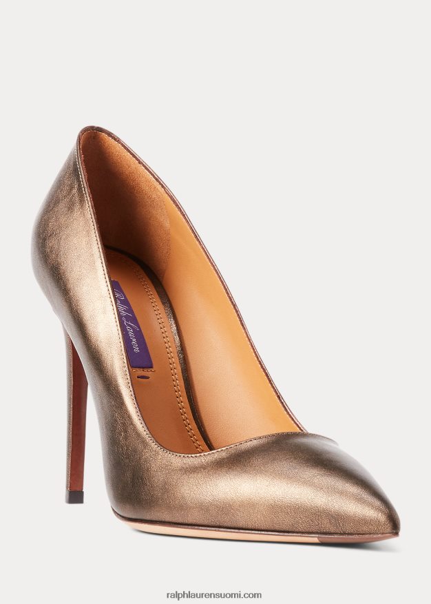 Ralph Lauren naiset Celia metallinen vasikannahkapumppu 0Z24ZR9696 pronssi