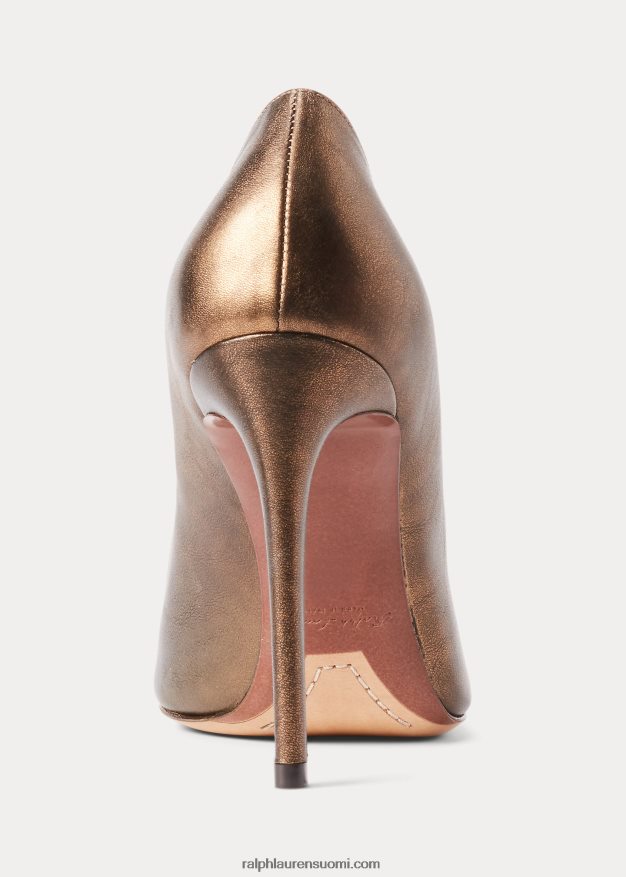 Ralph Lauren naiset Celia metallinen vasikannahkapumppu 0Z24ZR9696 pronssi
