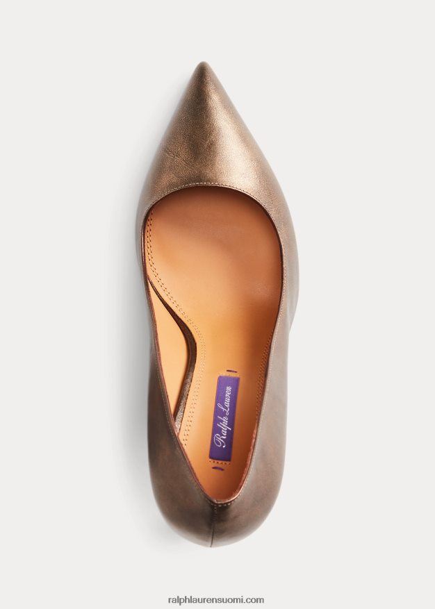 Ralph Lauren naiset Celia metallinen vasikannahkapumppu 0Z24ZR9696 pronssi