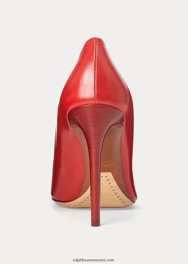 Ralph Lauren naiset Celia vasikkanahkapumppu 0Z24ZR9701 syvä punainen
