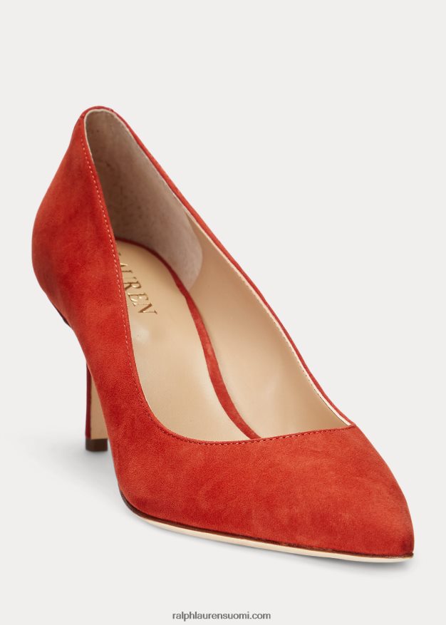 Ralph Lauren naiset Lanette mokkanahka pumppu 0Z24ZR5099 punainen aurinkokivi