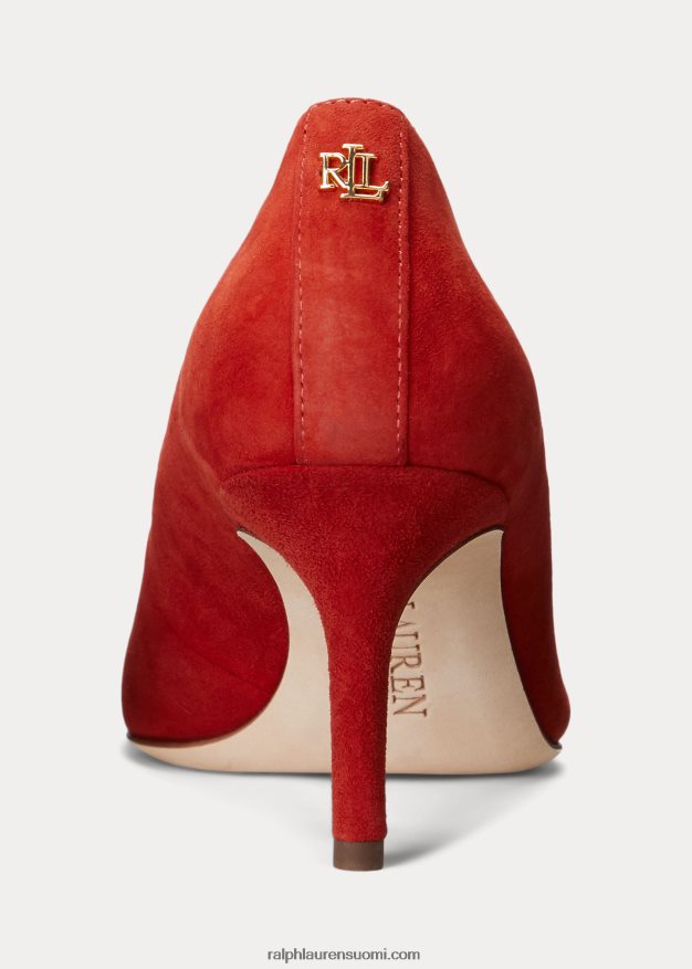 Ralph Lauren naiset Lanette mokkanahka pumppu 0Z24ZR5099 punainen aurinkokivi