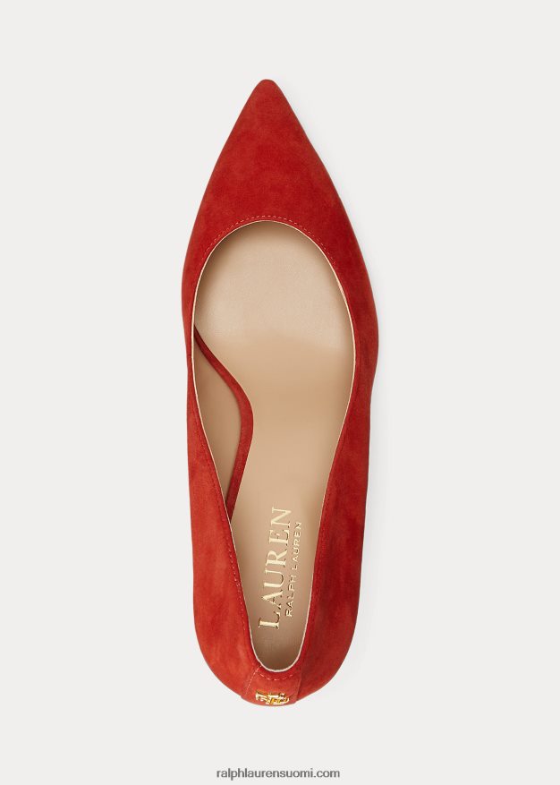 Ralph Lauren naiset Lanette mokkanahka pumppu 0Z24ZR5099 punainen aurinkokivi