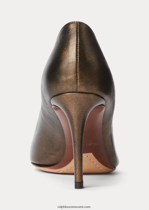 Ralph Lauren naiset armissa metallinen vasikannahkapumppu 0Z24ZR9695 pronssi