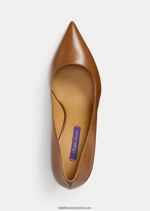 Ralph Lauren naiset armissa vasikkanahka pumppu 0Z24ZR9697 rl kultaa