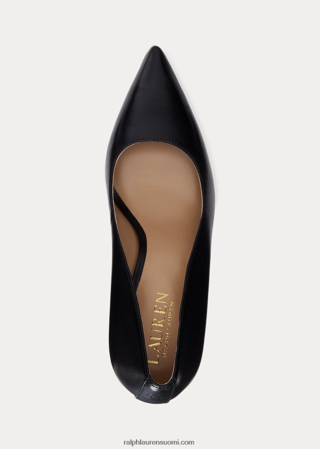 Ralph Lauren naiset lindella ii kiillotettu nahkapumppu 0Z24ZR5104 musta
