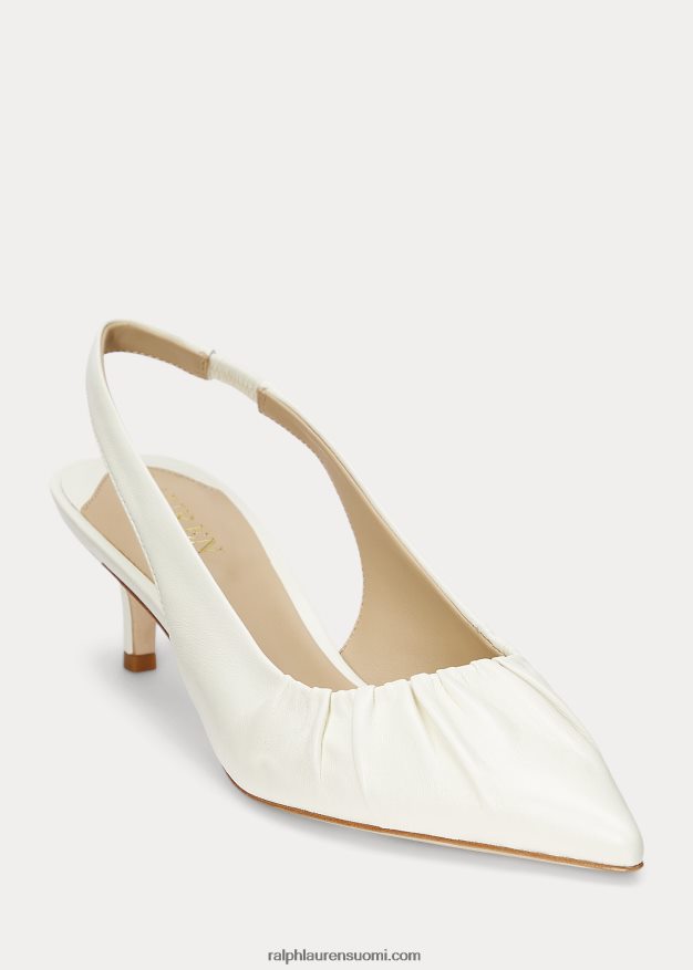 Ralph Lauren naiset lolah nappan nahkainen slingback pumppu 0Z24ZR5032 vanilja