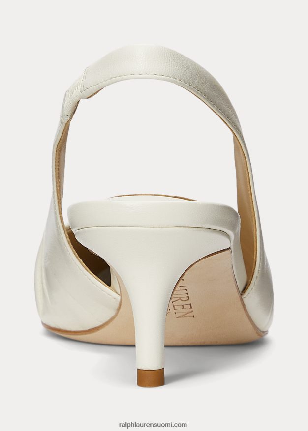 Ralph Lauren naiset lolah nappan nahkainen slingback pumppu 0Z24ZR5032 vanilja