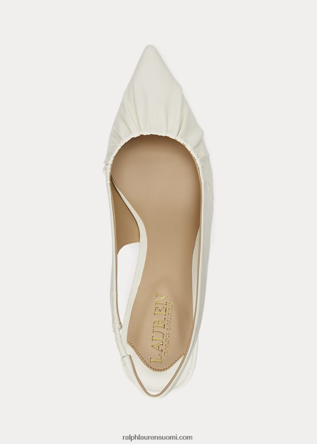 Ralph Lauren naiset lolah nappan nahkainen slingback pumppu 0Z24ZR5032 vanilja