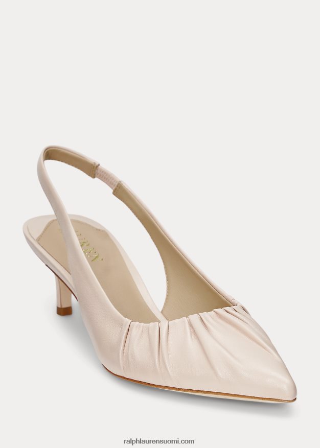 Ralph Lauren naiset lolah nappan nahkainen slingback pumppu 0Z24ZR5033 vaalea pinkki