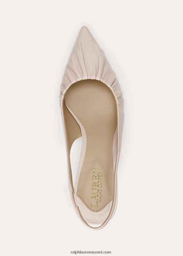 Ralph Lauren naiset lolah nappan nahkainen slingback pumppu 0Z24ZR5033 vaalea pinkki