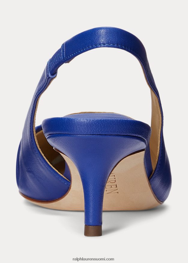 Ralph Lauren naiset lolah nappan nahkainen slingback pumppu 0Z24ZR5035 sininen saturn