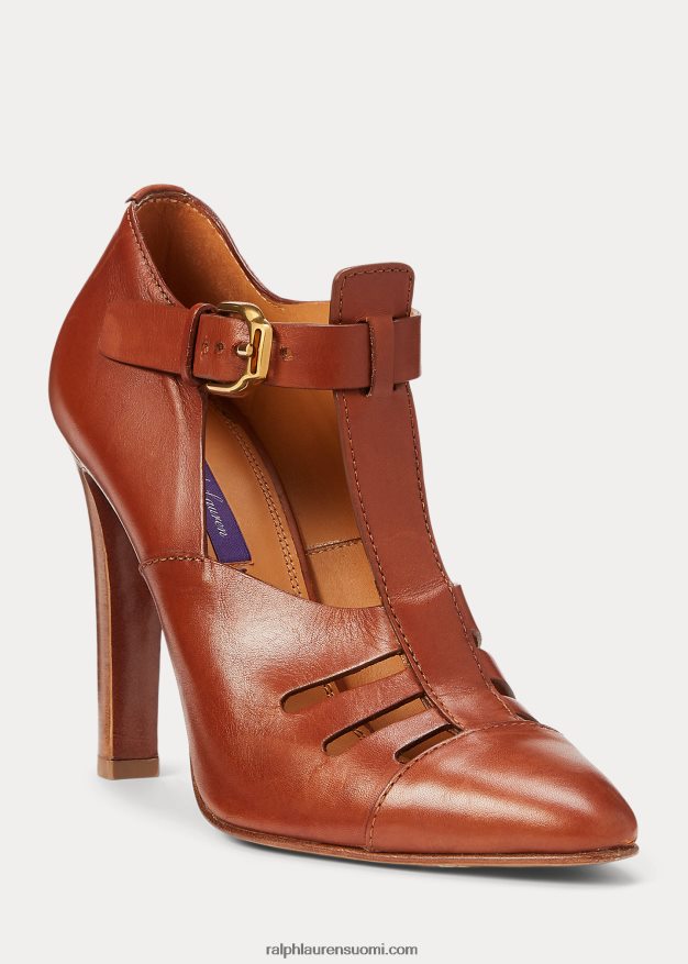 Ralph Lauren naiset robynn kiillotettu vasikannahkapumppu 0Z24ZR9704 rl kultaa