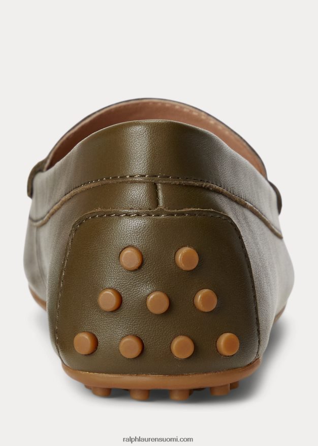 Ralph Lauren naiset barnsbury nappan nahkaajuri 0Z24ZR5078 kasvitieteellinen vihreä