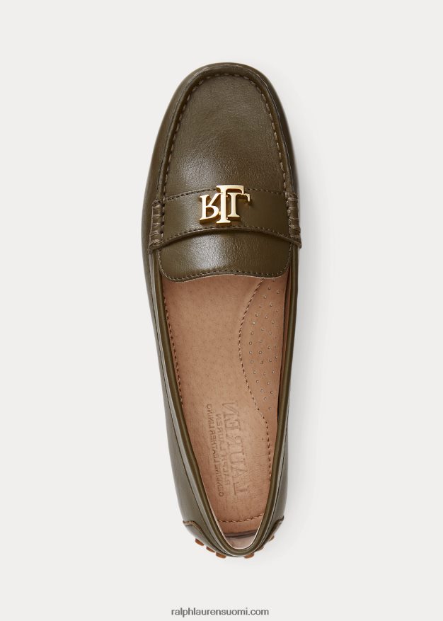 Ralph Lauren naiset barnsbury nappan nahkaajuri 0Z24ZR5078 kasvitieteellinen vihreä