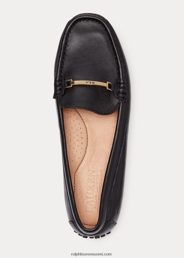 Ralph Lauren naiset briony nahkainen kuljettaja 0Z24ZR5070 musta