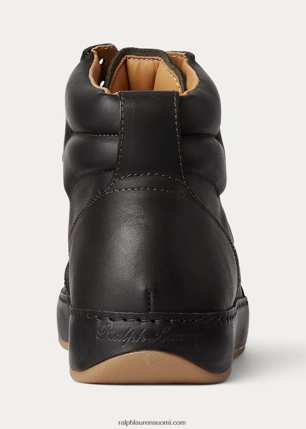 Ralph Lauren naiset jaemyn vasikanahkaiset korkeat lenkkarit 0Z24ZR9691 musta