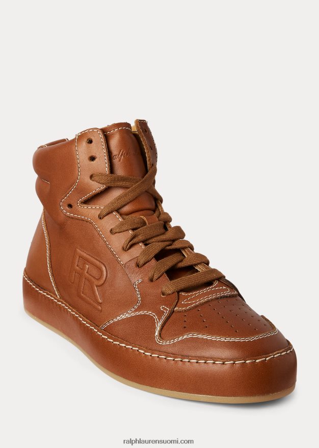 Ralph Lauren naiset jaemyn vasikanahkaiset korkeat lenkkarit 0Z24ZR9692 rl kultaa