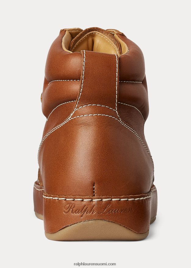 Ralph Lauren naiset jaemyn vasikanahkaiset korkeat lenkkarit 0Z24ZR9692 rl kultaa