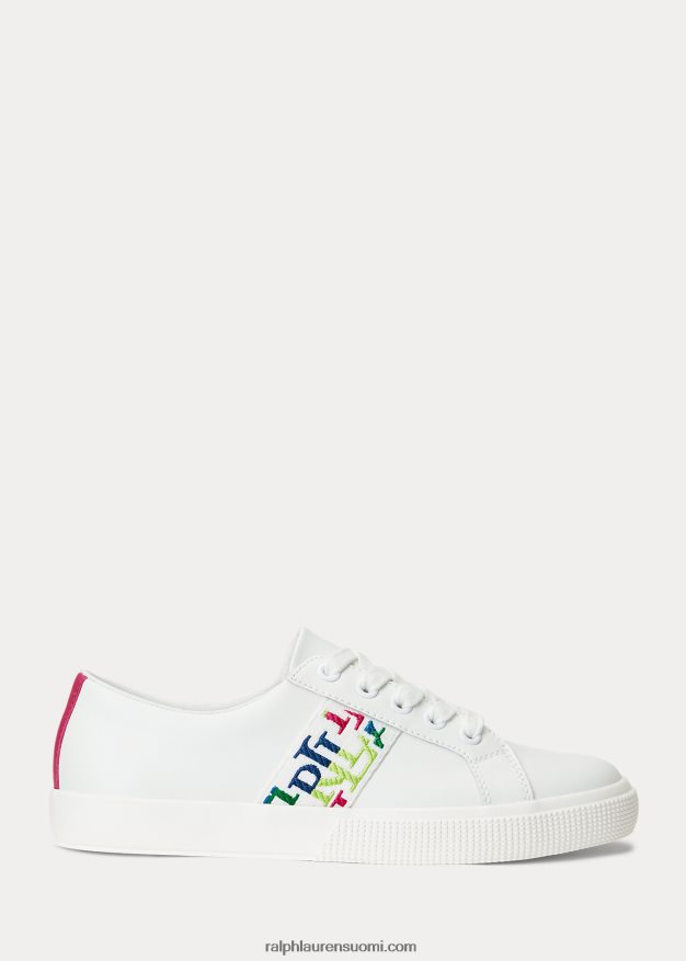 Ralph Lauren naiset janson iii nappanahkaiset tennarit 0Z24ZR5080 monivärinen logo/valkoinen